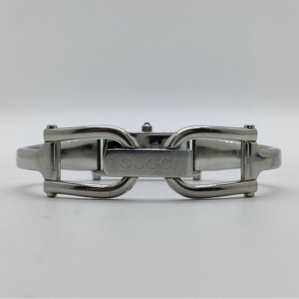 Gucci Silver And Black Rectangular Watch - image 4